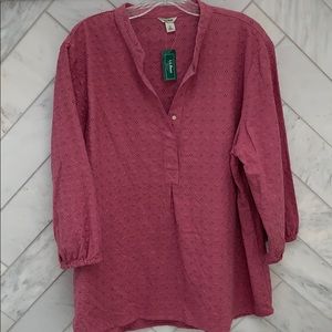 NWT LL Bean Eyelet Tunic style shirt